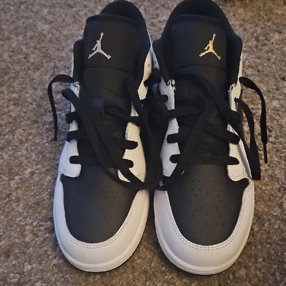 Jordan Kids Black and White Sneakers